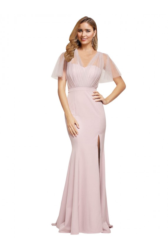 V-Back Mauve Sheath Sweetheart Long Formal Evening Gown / Prom Dress / Bridesmaid Dress York