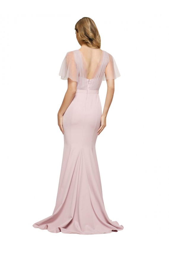 V-Back Mauve Sheath Sweetheart Long Formal Evening Gown / Prom Dress / Bridesmaid Dress York