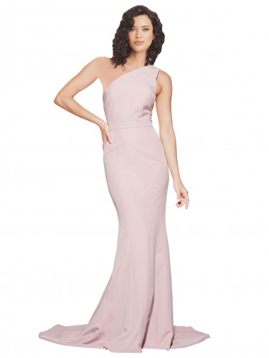 Mauve Sheath One Shoulder Sweep Train Semi Formal Evening Dress / Prom Dress / Bridesmaid Dress York