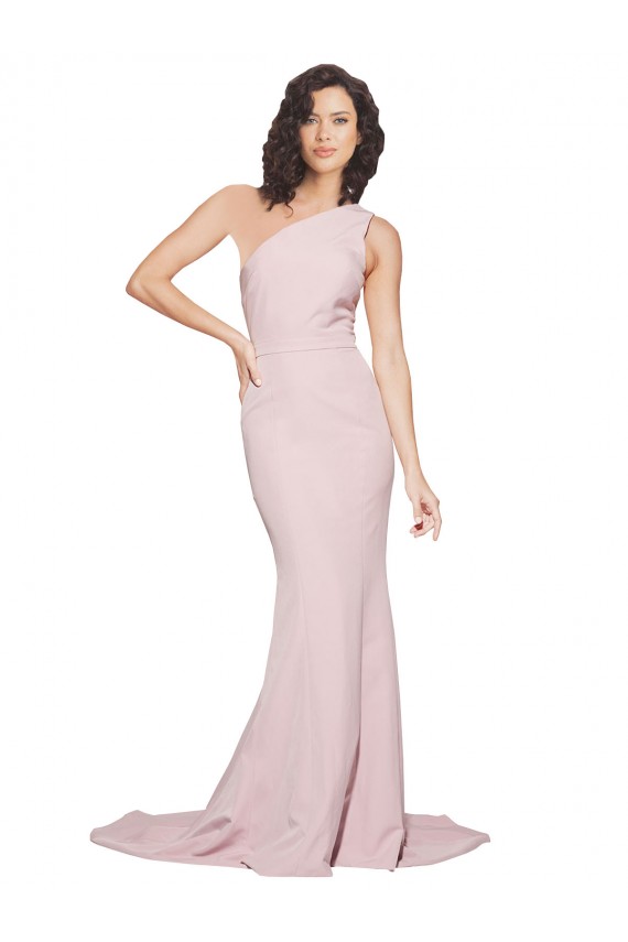 Mauve Sheath One Shoulder Sweep Train Semi Formal Evening Dress / Prom Dress / Bridesmaid Dress York