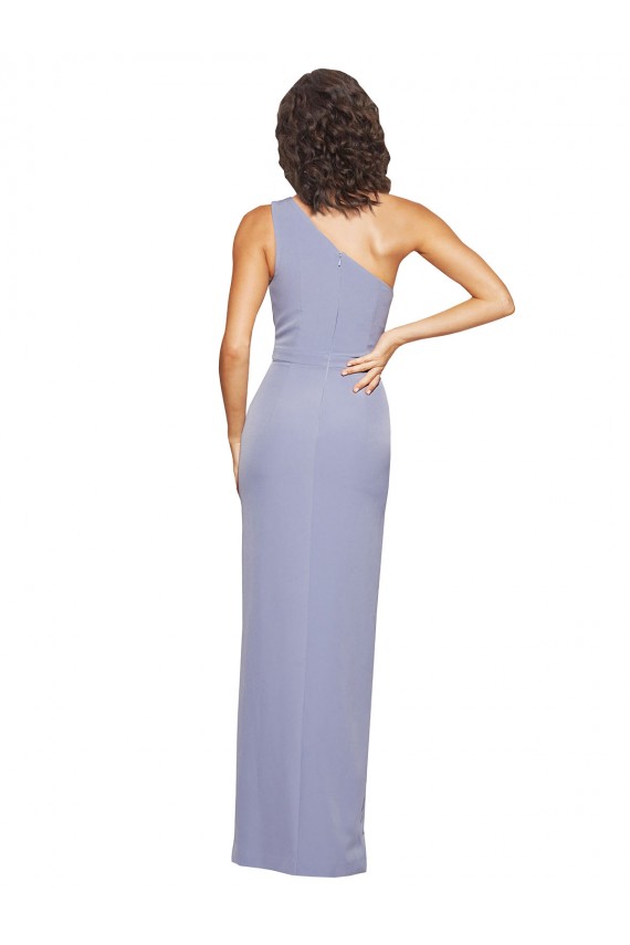 Smoke Blue Sheath One Shoulder Long Formal Evening Gown / Prom Dress / Bridesmaid Dress York