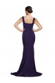 Dark Navy Sheath Square Neck Sweep Train Semi Formal Evening Dress / Prom Dress / Bridesmaid Dress York