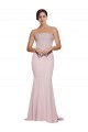 Low Back Mauve Sheath Strapless Sweep Train Formal Evening Gown / Prom Dress / Bridesmaid Dress York