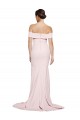 Low Back Pink Sheath Square Neck Sweep Train Formal Evening Gown / Prom Dress / Bridesmaid Dress York