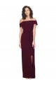 Low Back Burgundy Gold Sheath Square Neck Long Formal Evening Gown / Prom Dress / Bridesmaid Dress York