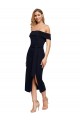 Low Back Black Sheath Square Neck Midi Length Formal Evening Gown / Prom Dress / Bridesmaid Dress York
