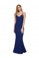 Open Back Royal Blue Sheath V-Neck Long Formal Dress / Bridesmaid Dress York