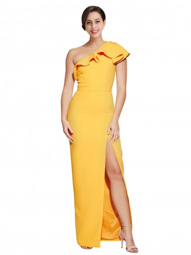 Saffron Sheath One Shoulder Long Formal Evening Gown / Prom Dress / Bridesmaid Dress York