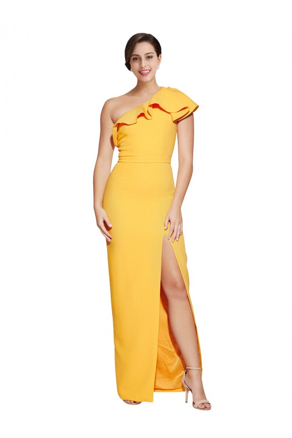 Saffron Sheath One Shoulder Long Formal Evening Gown / Prom Dress / Bridesmaid Dress York