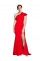 Red Sheath One Shoulder Sweep Train Semi Formal Evening Dress / Prom Dress / Bridesmaid Dress York