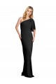 Black Sheath One Shoulder Flutter Sleeves Long Formal Evening Gown / Prom Dress / Bridesmaid Dress York