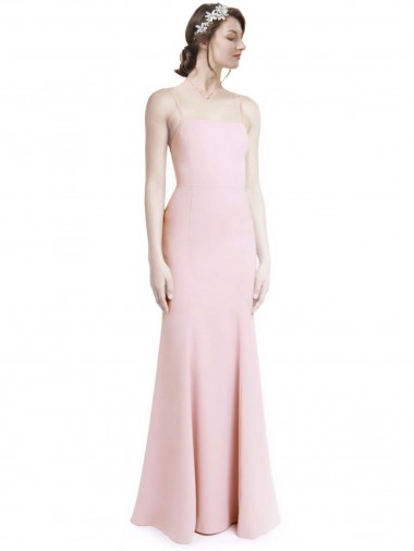 Open Back Pink Mermaid, Sheath Square Neck Long Prom Dress / Bridesmaid Dress York