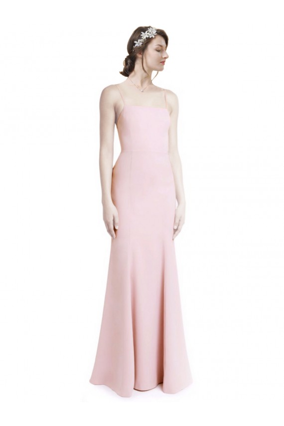 Open Back Pink Mermaid, Sheath Square Neck Long Prom Dress / Bridesmaid Dress York