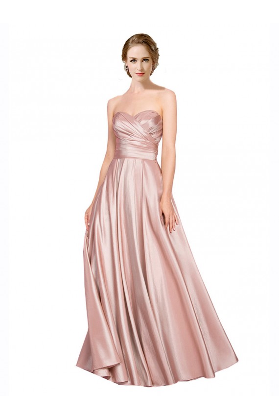 Low Back A-Line Strapless Long Black Tie Evening Gown / Prom Dress / Bridesmaid Dress York