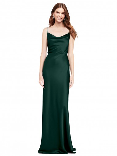 V-Back Hunter Sheath Cowl Neck Long Black Tie Evening Gown / Prom Dress / Bridesmaid Dress York