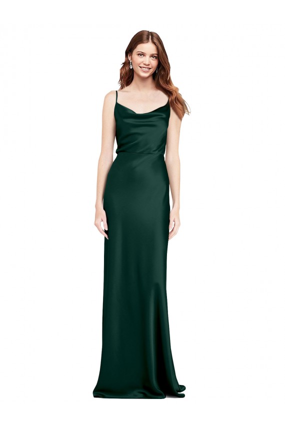 V-Back Hunter Sheath Cowl Neck Long Black Tie Evening Gown / Prom Dress / Bridesmaid Dress York