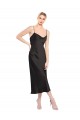 Low Back Black A-Line Cowl Neck Midi Length Formal Evening Gown / Prom Dress / Bridesmaid Dress York