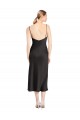 Low Back Black A-Line Cowl Neck Midi Length Formal Evening Gown / Prom Dress / Bridesmaid Dress York