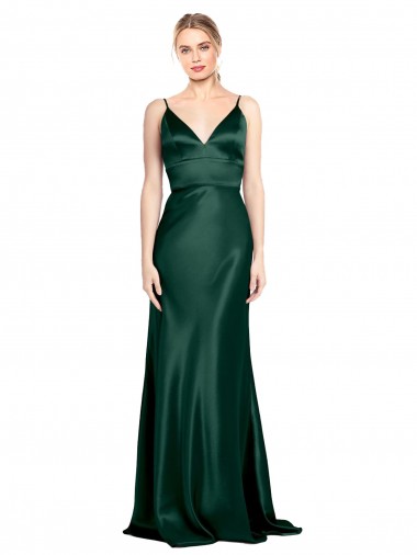 V-Back Hunter Sheath High Neck Long Formal Evening Gown / Prom Dress / Bridesmaid Dress York