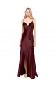 Burgundy Gold A-Line V-Neck Long Bridesmaid Dress / Evening Dress York