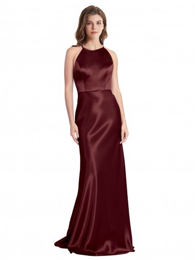 Burgundy Gold A-Line V-Neck Long Formal Evening Gown / Prom Dress / Bridesmaid Dress York