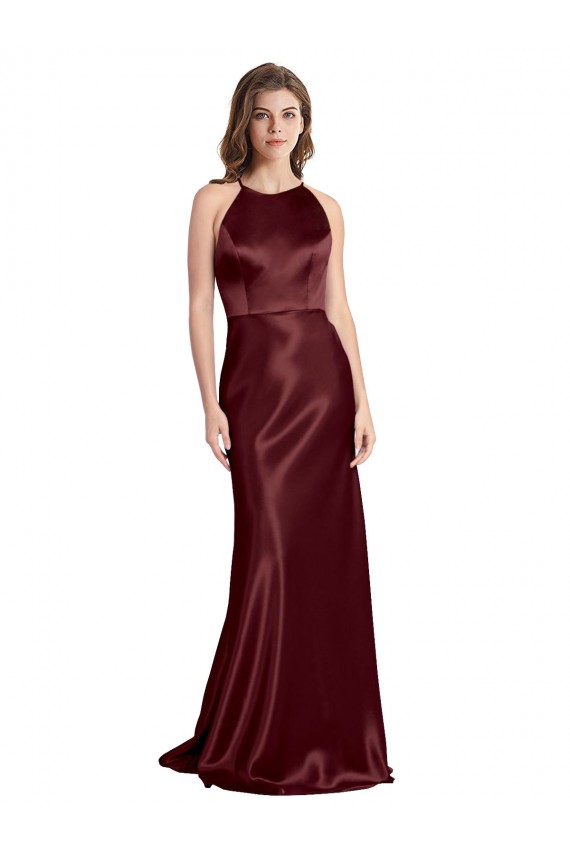 Burgundy Gold A-Line V-Neck Long Formal Evening Gown / Prom Dress / Bridesmaid Dress York