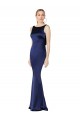 Low Back Dark Navy Sheath High Neck Long Formal Evening Gown / Prom Dress / Bridesmaid Dress York