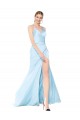 Light Sky Blue Mermaid V-Neck Long Formal Evening Gown / Prom Dress / Bridesmaid Dress York