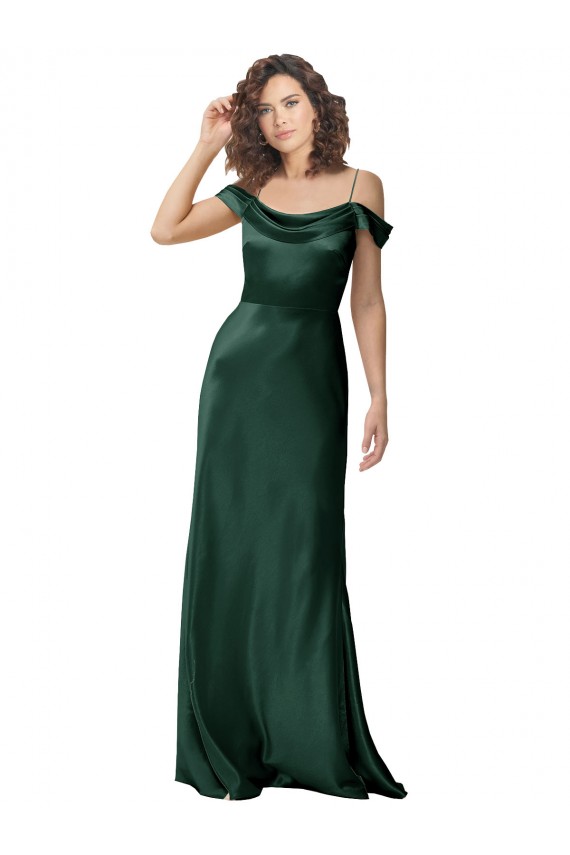 V-Back Hunter A-Line Spaghetti Straps Long Formal Evening Gown / Prom Dress / Bridesmaid Dress York
