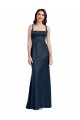 Low Back Dark Navy A-Line Square Neck Long Formal Evening Gown / Prom Dress / Bridesmaid Dress York