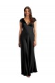 Keyhole Back Black A-Line V-Neck Long Formal Evening Gown / Prom Dress / Bridesmaid Dress York