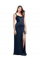 Low Back Dark Navy A-Line Cowl Neck Long Formal Evening Gown / Prom Dress / Bridesmaid Dress York
