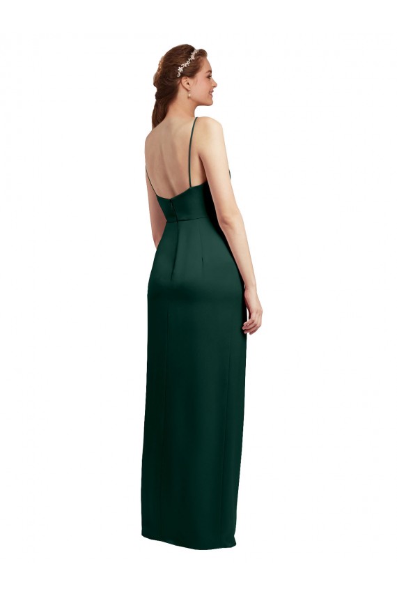 Low Back Hunter Column Square Neck Long Formal Evening Gown / Prom Dress / Bridesmaid Dress York