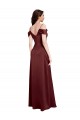 Burgundy Gold A-Line V-Neck Sleeveless Long Formal Dress / Bridesmaid Dress York
