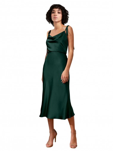 Hunter Sheath Cowl Neck Midi Length Black Tie Evening Gown / Prom Dress / Bridesmaid Dress York