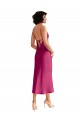 Low Back Fuchsia A-Line V-Neck Midi Length Formal Evening Gown / Prom Dress / Bridesmaid Dress York