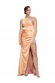 Open Back Light Copper Sheath One Shoulder Long Formal Evening Gown / Prom Dress / Bridesmaid Dress York
