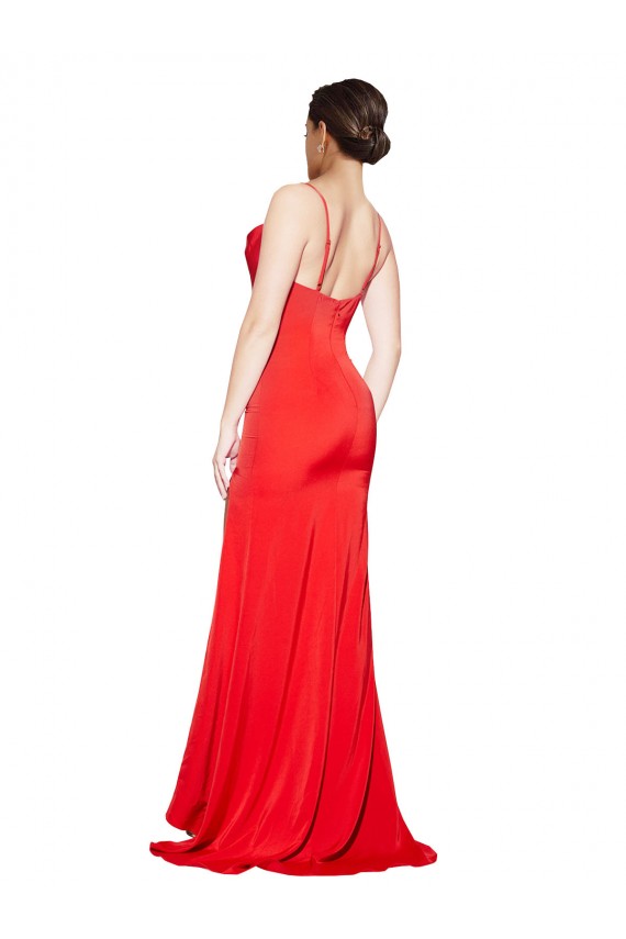 Low Back Red Sheath Strapless Long Formal Evening Gown / Prom Dress / Bridesmaid Dress York