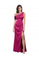 Fuchsia A-Line One Shoulder Long Bridesmaid Dress / Evening Dress York