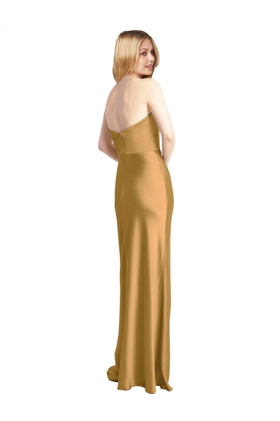 Gold A-Line Strapless Long Formal Evening Gown / Prom Dress / Bridesmaid Dress York