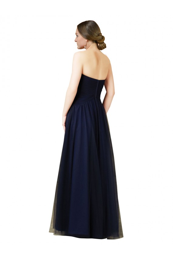 Dark Navy A-Line Strapless Long Bridesmaid Dress / Evening Dress York