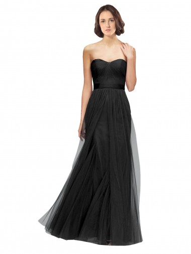 Black A-Line Sweetheart Long Bridesmaid Gown York