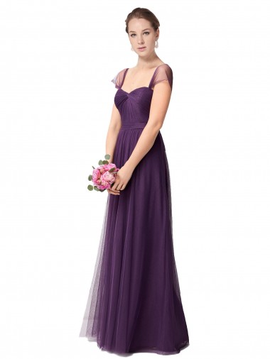 Plum Purple A-Line Sweetheart Long Bridesmaid Dress York