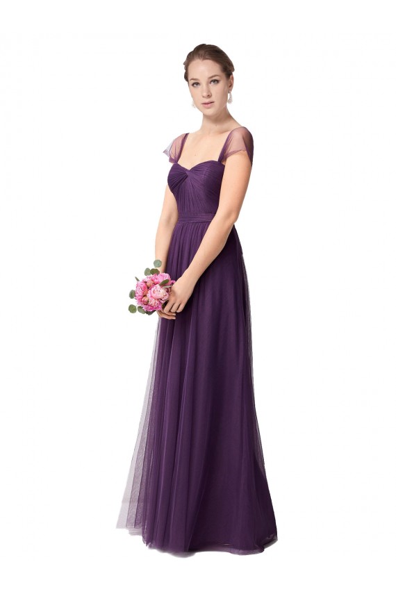 Plum Purple A-Line Sweetheart Long Bridesmaid Dress York