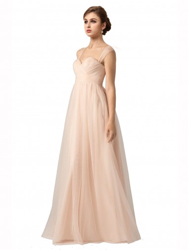Nude A-Line Sweetheart Long Bridesmaid Evening Gowns York