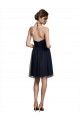 Black A-Line Halter Neck Knee Length Bridesmaid Gown York