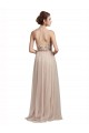 Nude A-Line Halter Neck Long Bridesmaid Dress York