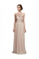 Nude A-Line Halter Neck Long Bridesmaid Dress York