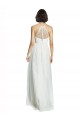 White A-Line High Neck Long Bridesmaid Dress York