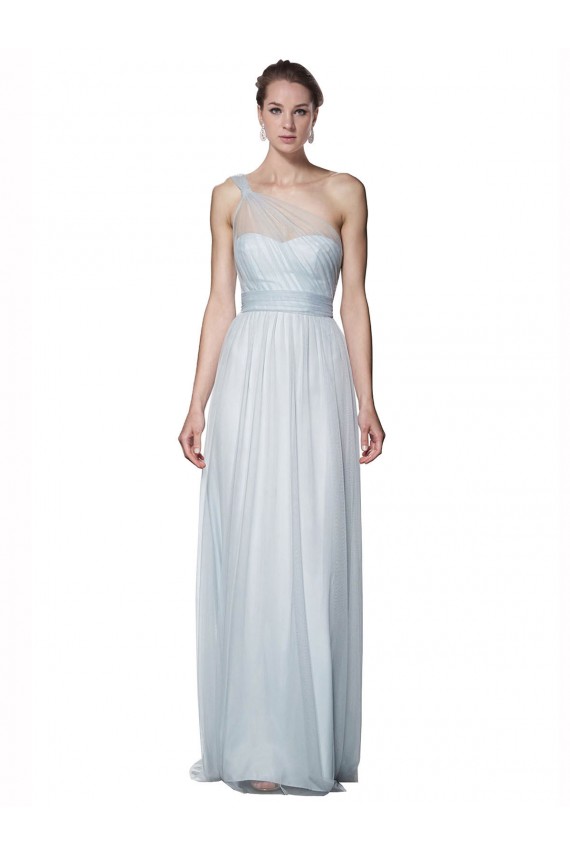 Mist A-Line One Shoulder Long Bridesmaid Dress York